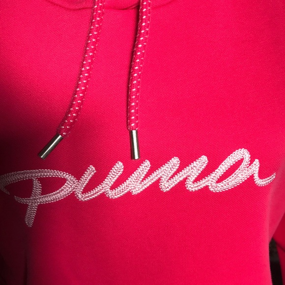 Puma pink red hoodie with front pocket - Picture 2 of 7
